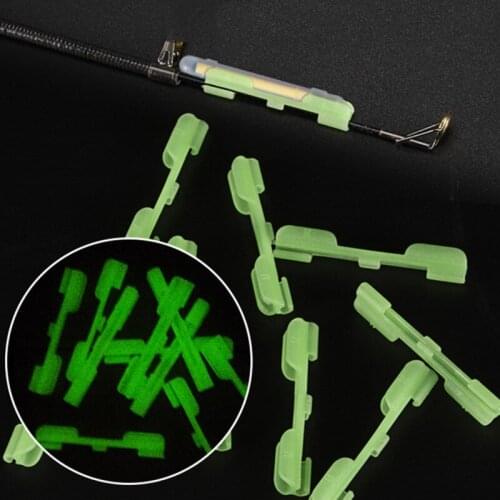 10pcs Night Fishing Rod Tip Light Holder Clip Fishing Rod Feeder For Chemical Fluorescent Light Stick Fishing Glow Stick