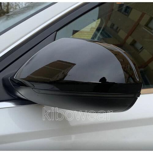 BLACK Side Mirror Cap Covers for Audi A6 C7 C7.5 S6 4G 2012 2013 2014 2015 2016 2017 2018 rear view wing case pair