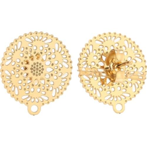 20pcs Exquisite 316L Stainless Steel Double Side Polished Hollow Out Lotus Flower Yoga Chakra Charm Pendant for DIY Accessories