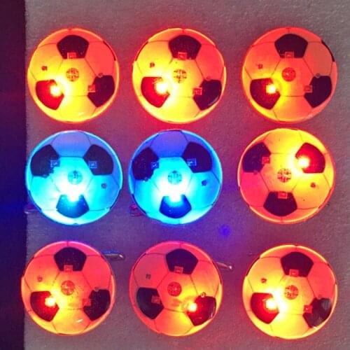 25PCS LED Light Glow Football Brooch Pin Flashing Soccer Game Fans Gift Toys Gift Party Party Supplies & 2PCS Football balloon