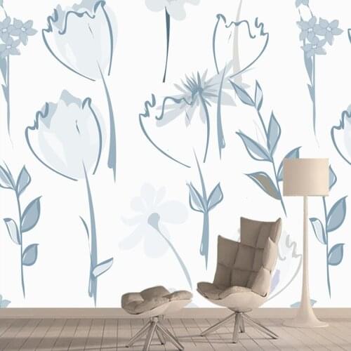 Custom Any Size 3d Wallpapers Floral Pattern Mural Walls Papers Home Decor Wallpaper for Living Room TV Sofa Background Rolls