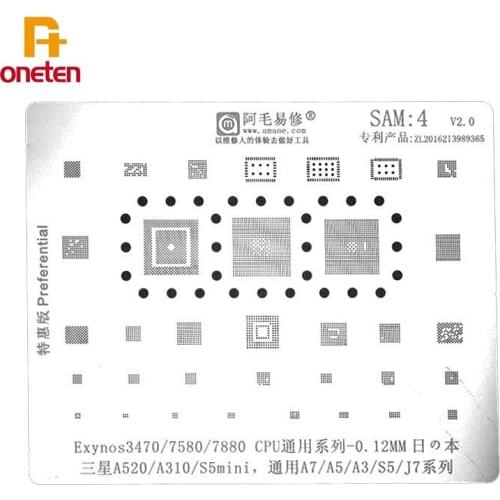 Amaoe BGA Reballing Stencil SAM4 For Samsung A520 A310 S5 mini A7 A5 A3 S5 J7 Universal