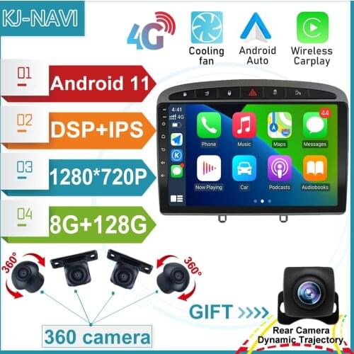 Android 11 CARPLAY IPS Car Radio Video Stereo Player GPS Navigation Multimedia For Peugeot 308 308S 408 2012 -2020 NO DVD