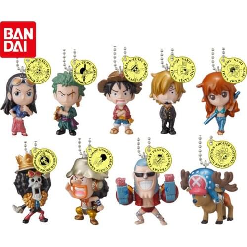 ONE PIECE Anime Figures Gashapon Keychains Pendant Sanji Zoro Robin Usopp Chopper BROOK FRANKY Action Figure Model Toys