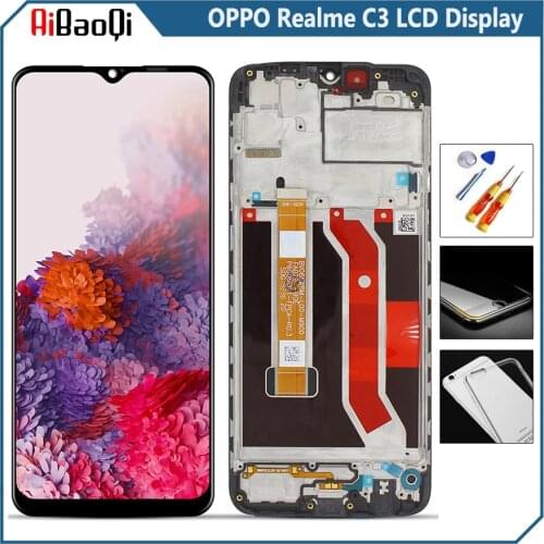 Original For OPPO Realme C3 RMX2027 LCD Display Screen Touch Digitizer Assembly For 6.5 inch OPPO Realme C3 With Frame Replace
