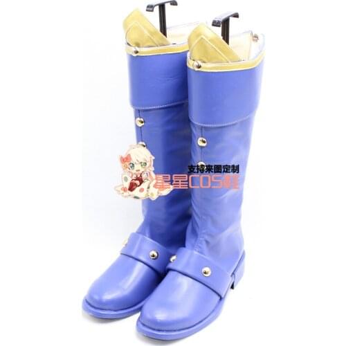 LOL EZ Ezreal Blue Long Halloween Cosplay Shoes Boots X002