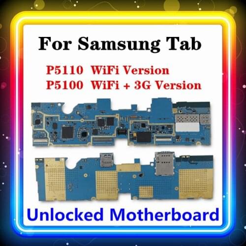 For Samsung Galaxy Tab 2 P5110 Motherboard 16GB WIFI Version P5100 3G SIM Support Android OS Installed With Full Chips Mainboard