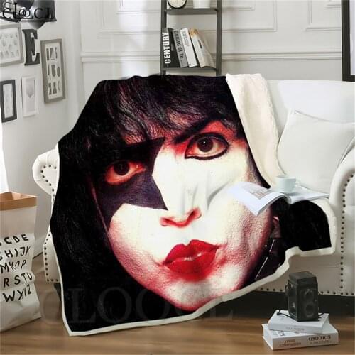 Double Layer Blankets KISS Rock Band 3D Character Printed Thicken Quilt for Home Decoration Sofa Kids Nap Fashion Throw Blankets