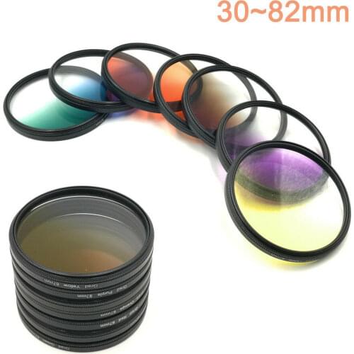 30 37 40.5 43 52 55 58 67 72 77 82mm Graduated Color Filter Camera lens Filter