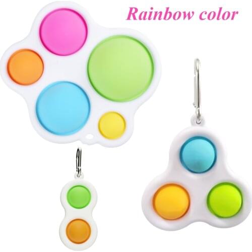 Random Color Fidget Toys Push Bubble Keychain Simple Dimple Stress Antistress Reliever Autism Needs Anti-stress Toys