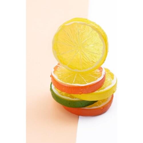 5pcs Artificial plastic lemon fake plants kids toys Fridge sticker diy needlework household products New Year Christmas decor