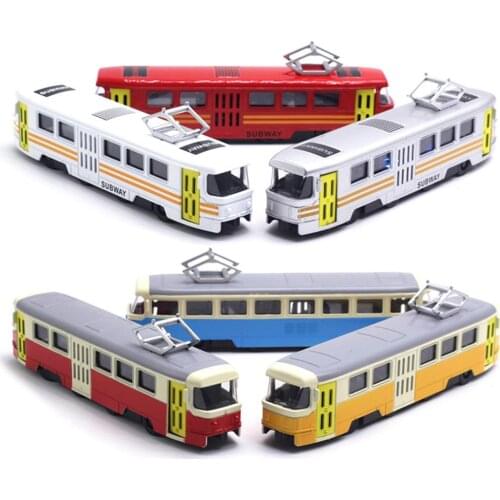 Classic Train Tram Diecast Pull Back Model with LED Music Developmental Kids Toy