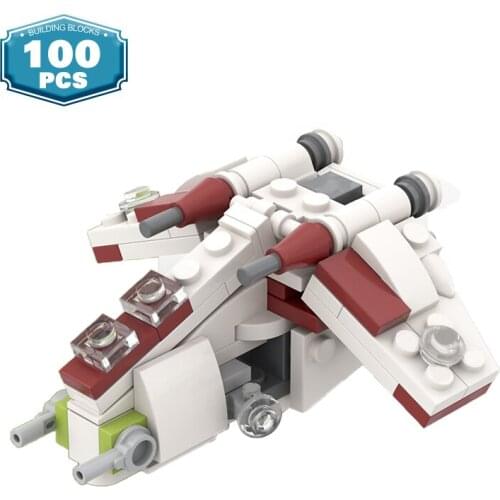 New Moc Space War Micro Republic Gunship Building Block Set Tie Fighter Star Bricks Mini Spaceship Model Toys for Children GIfts
