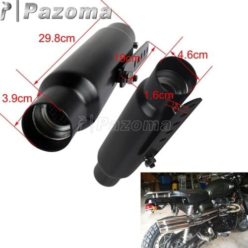 Universal 12" Motorcycle Muffler Exhaust Vertical Antiqued Silencer 1-1/2" 1-3/4" Pipe For Harley Cafe Racer Bobber Chopper