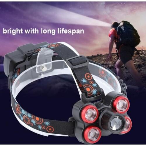 Outdoor Night Headlamp T6 LED Head Lamp Light Torch Head Searchlight Adjustable Headband Flashlight Accessory