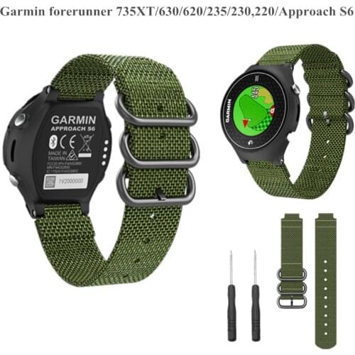 Nylon Woven Watch Band Strap For Garmin Forerunner 735xt 630 620 235 230 220 Approach S6 Replacement Wristband For Garmin 735xt