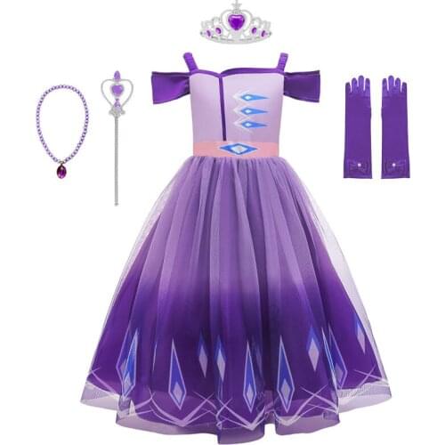 Elsa Dress For Girls Elsa Party Princess Dress Baby Girls Clothing Snow Queen 2 Cosplay Costume Children Christmas Fancy Dress