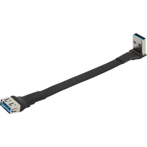 USB 3.0 Cable Flat USB Extension Cable Male to Female Data Cable Right Angle 90 Degree USB3.0 Extender Cord