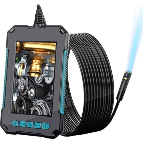 HD 1080P Industrial Endoscope 8mm Dual Lens Inspection Camera with 8 Adjustable LED Lights 4.3" IPS Screen Waterproof Borescope