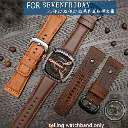28mm genuine leather watchband FOR sevenfriday p1 / P2 / S2 / m2 / Q2 / 03 denim belt buckle Free shipping