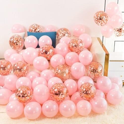 18pcs 12inch Gold Silver Pink Chrome Latex Balloons Confetti Wedding Birthday Navidad Party Decorations Helium Globos New Year