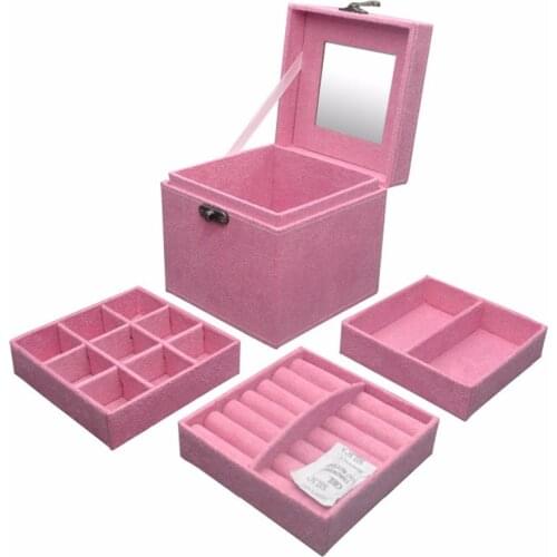 Vintage Style Jewelry Storage Box Casket Travel Cosmetic Jewelry Organizer Container Graduation Birthday Gift