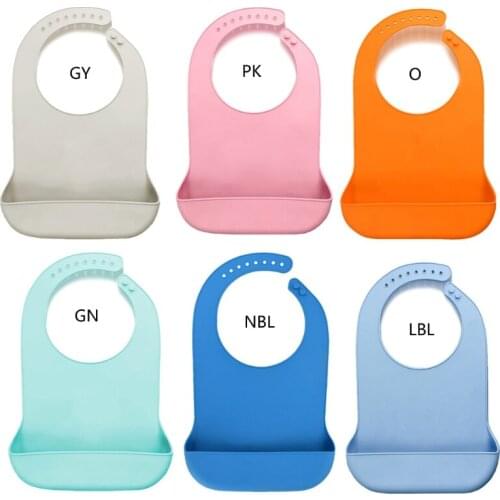 Silicone Waterproof Bib Adult Mealtime Cloth Protector Detachable Disability Aid Aprons Unisex M15