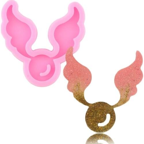 Super Glossy Magic Angel Wings Silicone Mold Epoxy Resin Keychain Molds Handmade Earrings Mould Jewelry Making Necklace Moulds