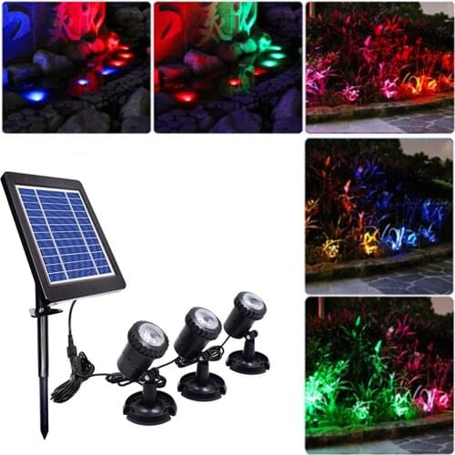 New LED Solar Underwater Light Pond Light Landscape Spotlight Waterproof 2 Modes Projector Light For Pond Lawn Garden Decoration