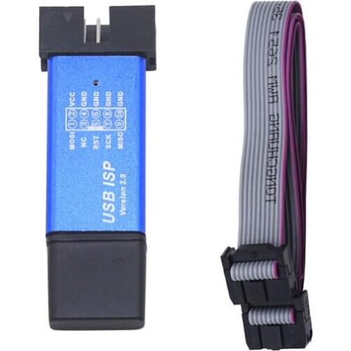 USBASP USBISP 51AVR SCM Download Cable USB ASP ISP Aluminum Colorful Shell Download Red & Blue Indicator Lamp Support Win7
