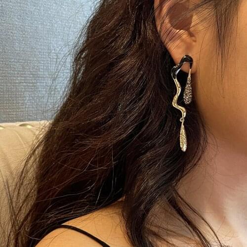 Woman Earring 925 Silver Gold Color Accessories Female Long Pendent Trend Temperament Jewelry Vintage Goth Punk Womens Earrings