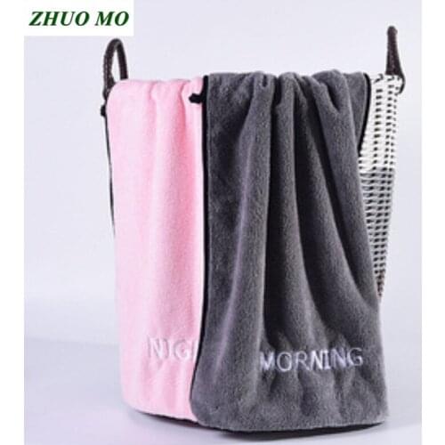 2pcs Free shipping Embroidery face Towel Bathroom Pink 34*76cm Towel Quick Dry for home Hotel wedding Gift towels for adults