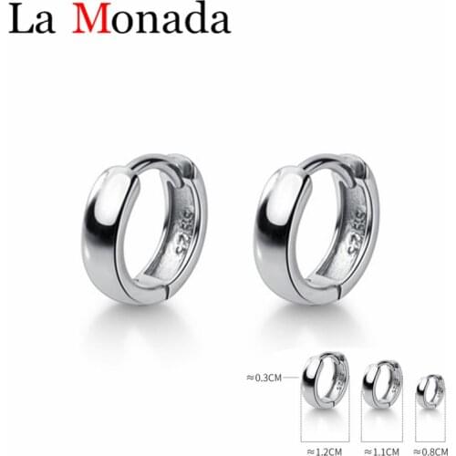 2020 Minimalist Design 925 Sterling Silver Smooth Circle Round Hoop Earrings Personality Wild Silver 925 Huggies Earring Jewelry