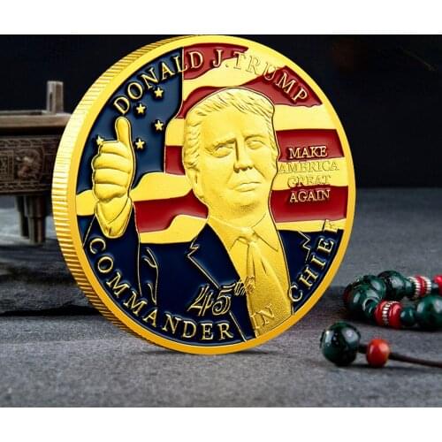 2021 New Trump, the 45th President of the United States Crafts Collection Challenge Coin Gold Coin