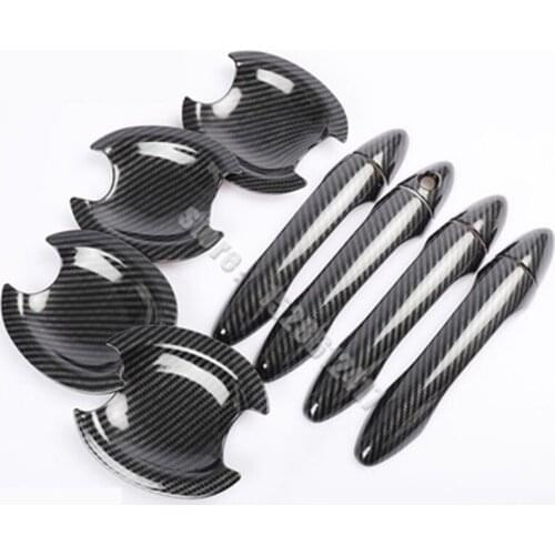 Car styling for Kia K3 2012-2016 ABS Carbon fiber pattern Door Handle Bowl Door handle Protective covering Cover Trim
