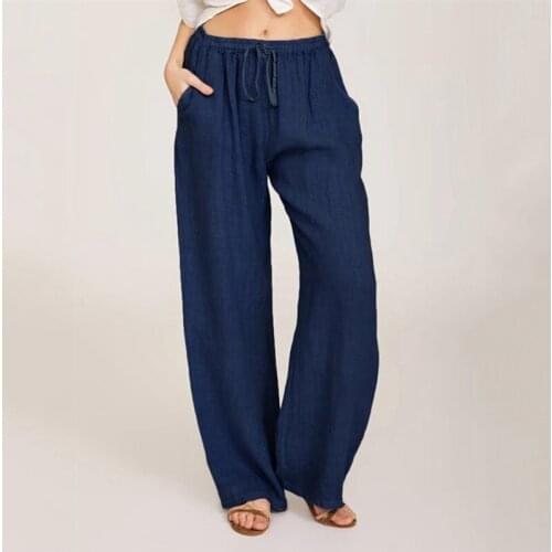 Solid Pants For Women High Waisted Loose Wide Leg Summer womens Pant 2021 Casual Homewear Trousers For Female