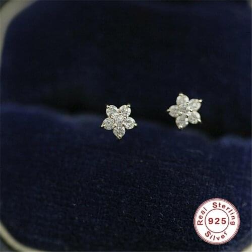 CCFJOYAS 925 Sterling Silver 14k Gold Plated Mini Five-pointed Star Stud Earring Women Simple Minimalist Fashion Wedding Jewelry