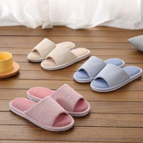 Home Flax Slippers 2021 New Indoor Floor Linen Non-Slip Comfortable Couple Slides Open-Toe Shoes Cotton Women Menss Sandals