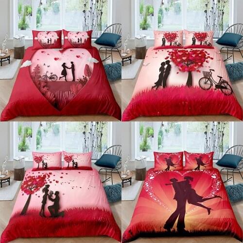 Home Textiles Luxury 3D Love Duvet Cover Set and Pillowcase Kids Bedding Set AU/EU/UK/US Queen and King Size Bedding