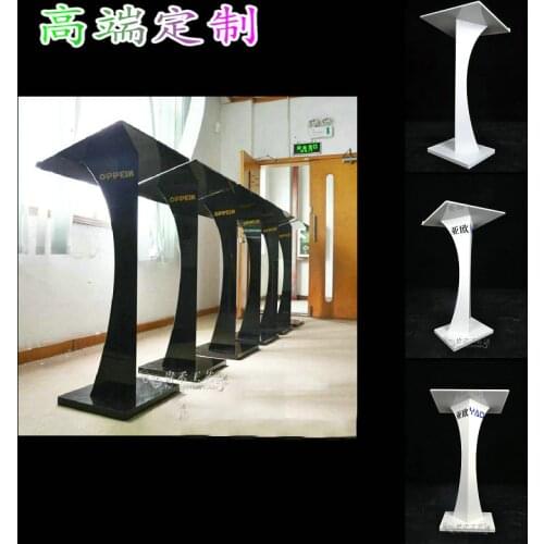 GUIHEYUN Black Acrylic Stand Up Lecture Business Church Podium Lectern