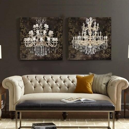 Canvas Painting Modern Still Life Crystal Chandelier Pattern Poster Picture Nordic Retro Home Decor Living Room Wall Art Printed