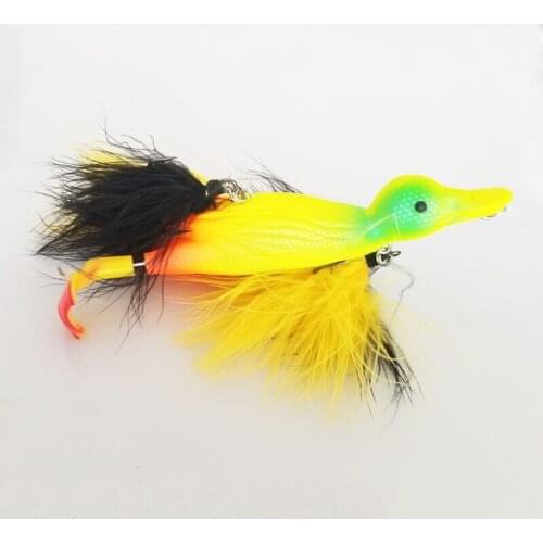 LUTAC 1pcs 3D Eyes Bass Dard Artificial For Fishing Tackle Lures123mm 25.7g Popper Floating Duck Frog Soft Baits