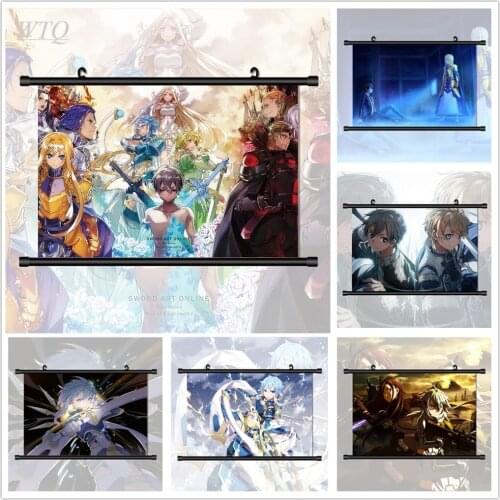 Sword Art Online Kirito Eugeo Solus Sinon Alice HD Print Wall Poster Anime Posters Canvas Painting Wall Art Picture Home Decor