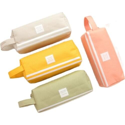 Cute Pencil Case Pen Storage Bag 2 Compartments Makeup Coin Purse Stationery for Office School Supplies пеналы для школы