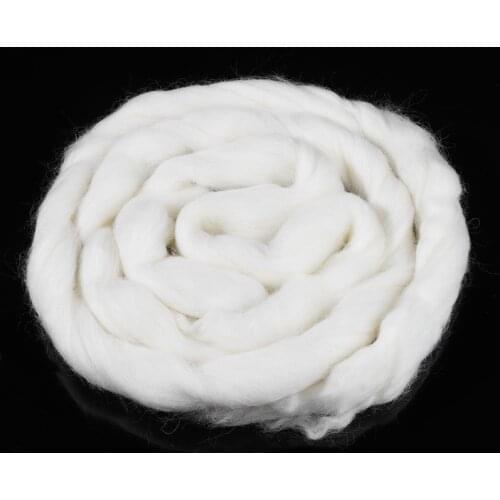 Soft White Roving Wool Fiber Merino Dyed Wool Tops Felting 50g Wool For Handmade DIY Needle Felt Crafts