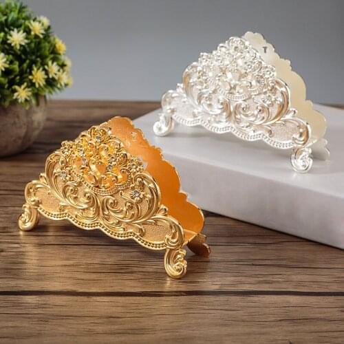Europe Style Table Tissue Holder Napkin Rack Stand Metal Art Craft Home Decoration Hotel Restaurant Desktop Cafe Ornaments Gift