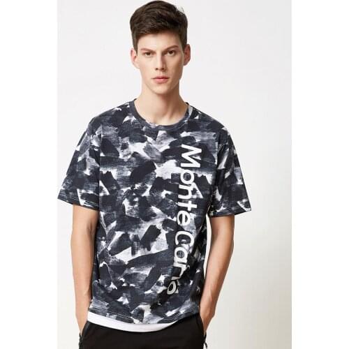 BOSIDENG 2021 new camouflage clothing 3D printing T-shirt men short-sleeved T-shirt fashion breathable T-shirt B80216095