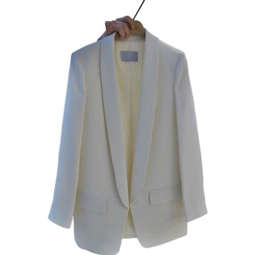 New Women Blazer bomber jacket Casual White Suit Female Jacket Long Section Black Professional Suit Spring Autumn Lady Clothes