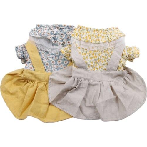 New Floral Dog Cat Shirt Dress Princess Pet Puppy Shirts Spring/Summer Clothing Apparel 5 Sizes 2 Colours