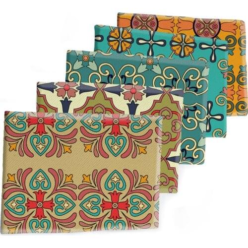 Polyester Cotton Fabric Blue and White Porcelain Printed Twill Fabrics Sheet DIY Dress Handbag 50*145cm